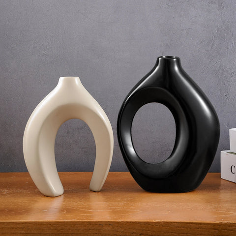 2PCS Set Creative Couple Series Home Decoration Vase, Large Medium Combination Indoor Table Ornaments for Interior Decoration