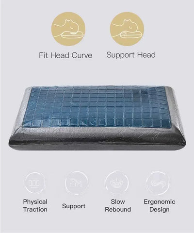 Double Sided Gel Cooling Memory Foam Pillow Summer Ice Feel Bamboo Charcoal Orthopedic Neck Pain Relief Pillow with Pillowcase