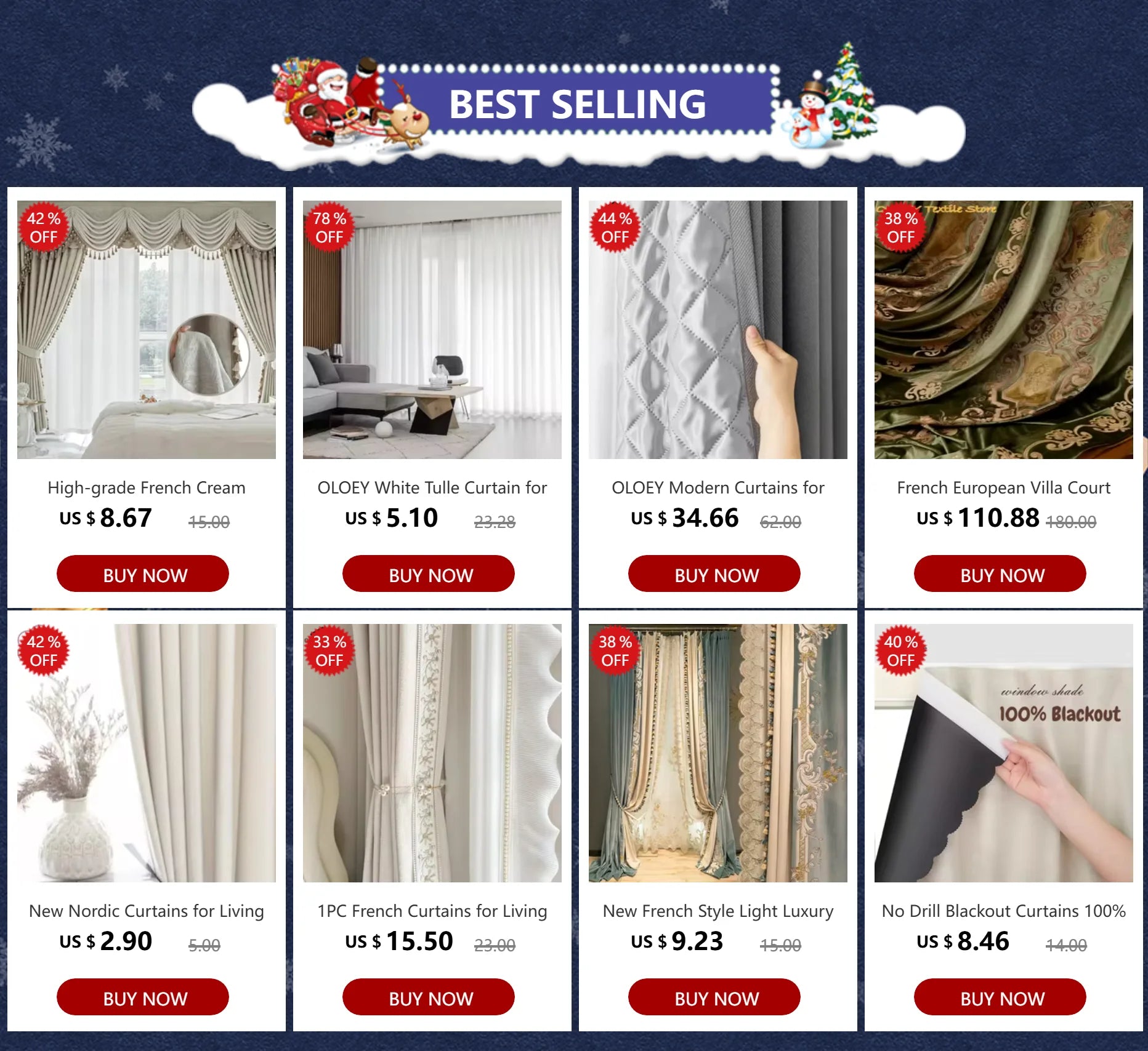 Grey Blackout Curtains Thermal Insulation Cotton Linen Drapes for Bedroom Living Room Sunshade Luxury Custom Window Treatments
