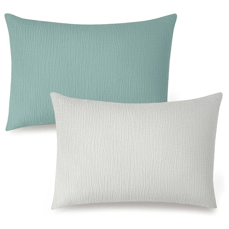 Muslin Toddler Pillowcase 100% Cotton Toddler Pillow Case Cover Soft Breathable Travel Baby Pillow Covers Envelope Closure 2PCS