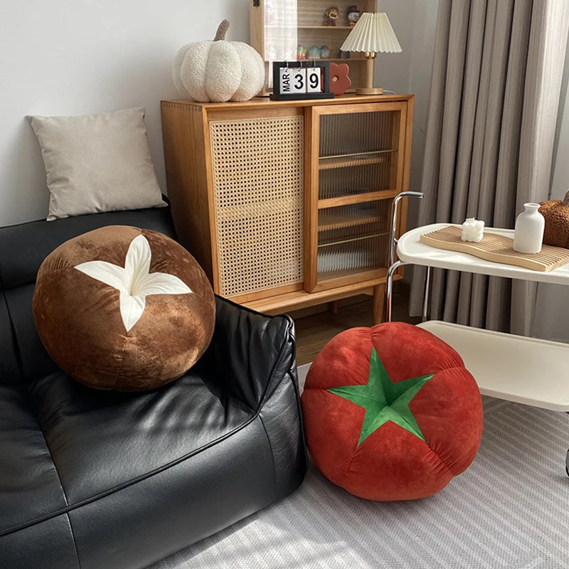 1pc Sofa Bay Window Cushion Bedroom Room Decoration Ins Style Cute Little Ornaments Mushroom Tomato Cushion Pillow