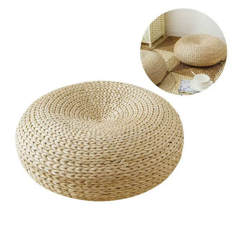 12inch Japanese Straw Cushion Tatami Floor Cushion Meditation Pillows Cushion Buckwheat Couch Pillows For Home Decoration 1PCS