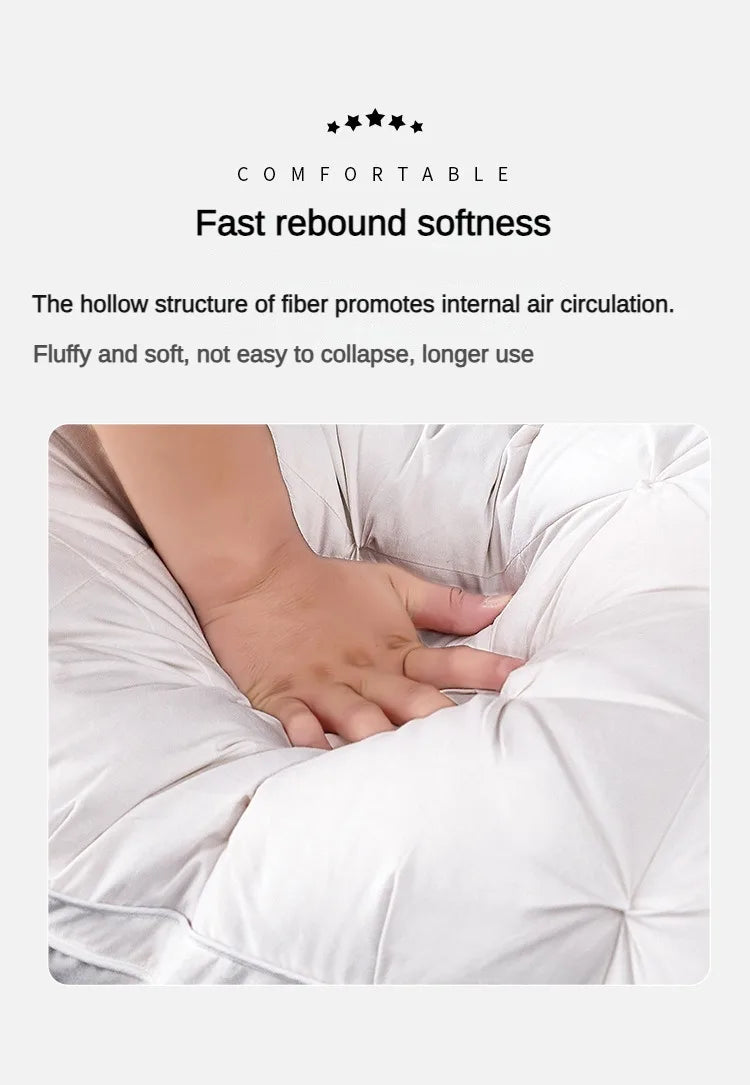 95% Goose Down Pillow White Cotton PillowCover Rectangle Bedroom Sleep 5-Star Hotel Pillow Low-Mid-high Pillows for Sleeping