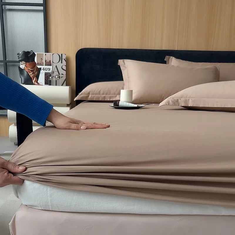 Single piece cotton bed sheet, single double bed cushion cover dustproof and breathable, mattress cover suitable for all seasons