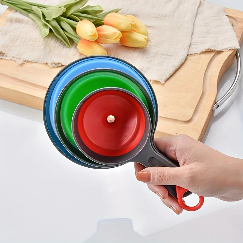 Folding Funnel Set of 3 Wide Mouth Jam Oil Funnel Liquid Dispenser Kitchen Tools