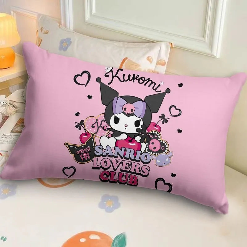 Sanrio Kuromi Pillowcase Cute Cartoon Kids Student Room Sleeping Pillowcase Sofa Cushion Cover Home Bedroom Room Decoration