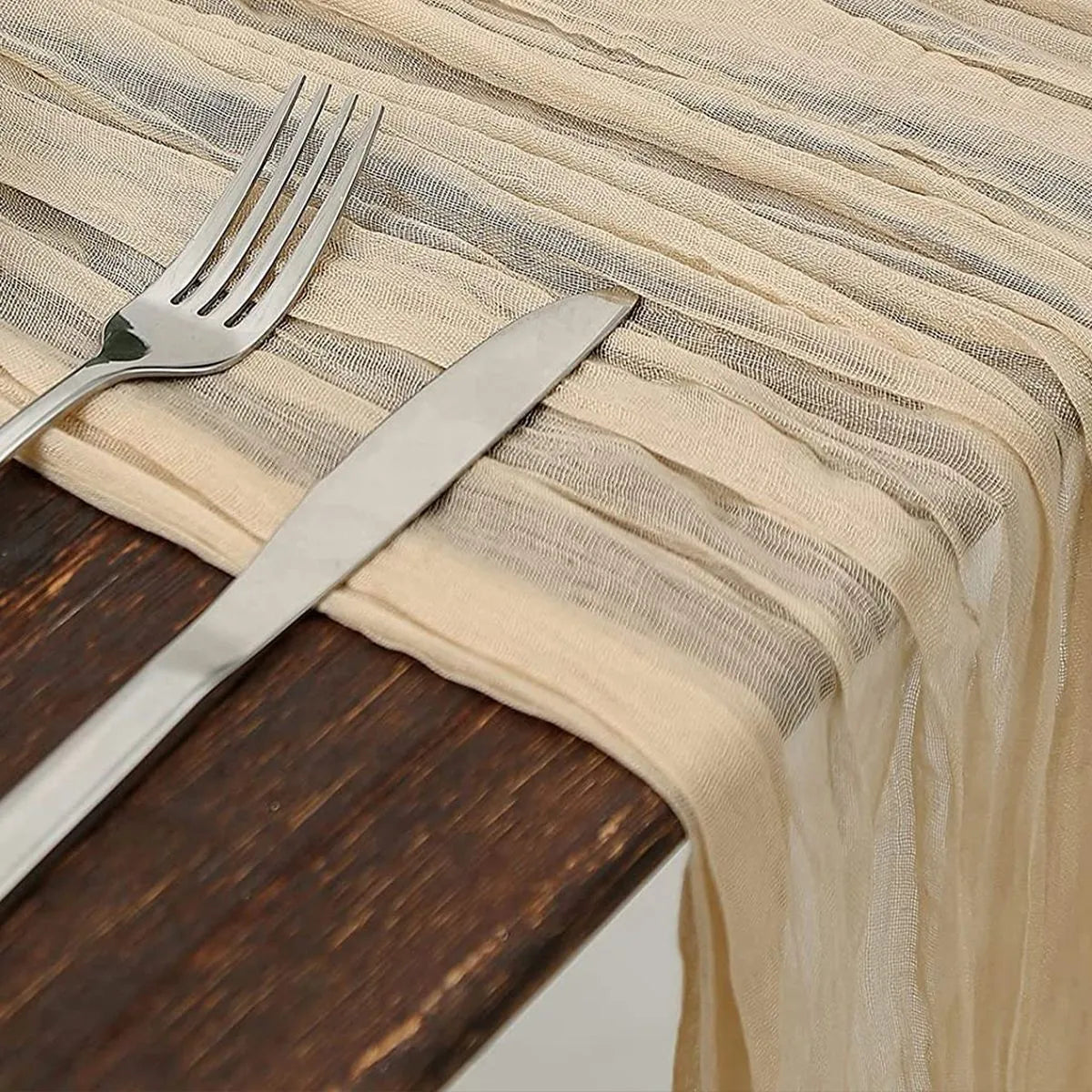1PC Gauze Voile Table Runner Boho Pink Blue Cheesecloth Dinning Table Decoration For Wedding Party Banquet Bride Shower