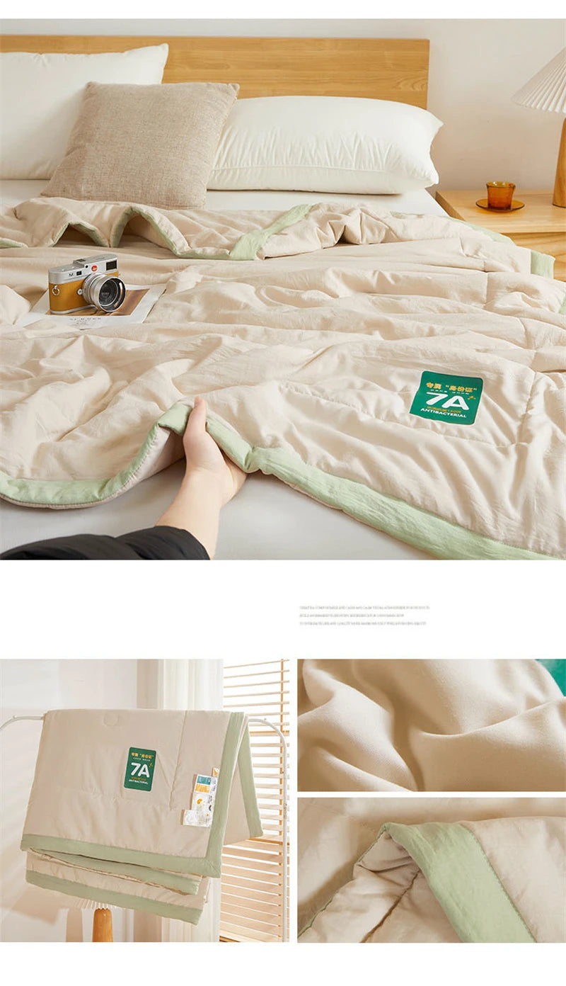 New Soya Fibre Filling Summer Quilt Queen Grade A Maternal and Child Thin Comforter Antimicrobial Breathable King Size Duvet