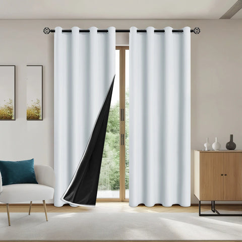 2pcs 100% Blackout Curtains, Thermal Insulated Window Drapes, Window Curtains for Bedroom Living Room, Home Decoration