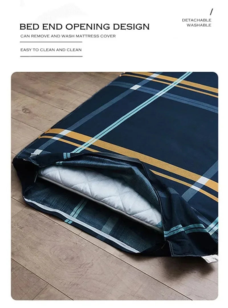 360° Fully Enclosed Mattress Protector Cover withZipper Polyester Student Dormitory Single MattressCover Floor Cushion Protector