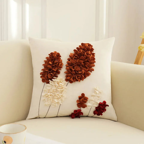 French Style Three-dimensional Rose Pillowcase Patchwork Cushion Cover Living Room Bedroom Pillow Cover Decorative for Sofa