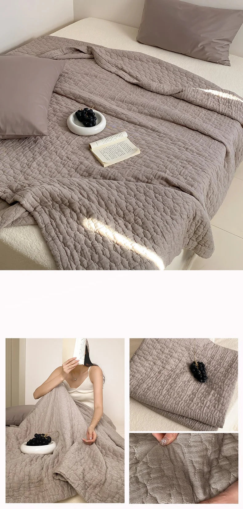 100% Cotton Duvet Quilted Quilts Single/Queen Size Comforter Summer Blanket High Quality Bedspread 여름이불(No Pillowcase)
