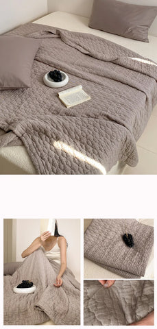 100% Cotton Duvet Quilted Quilts Single/Queen Size Comforter Summer Blanket High Quality Bedspread 여름이불(No Pillowcase)