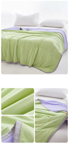 1pc Cool Feeling Duvet Double Side Design Quilt Skin-friendly Comforter Summer Blanket Adults Kids Room Bedspread 냉감이불