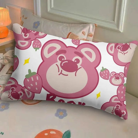 Disney Toy Story Strawberry Bear Pillowcase Cute Cartoon Kids Student Room Sleeping Pillowcase Sand Home Bedroom Room Decoration