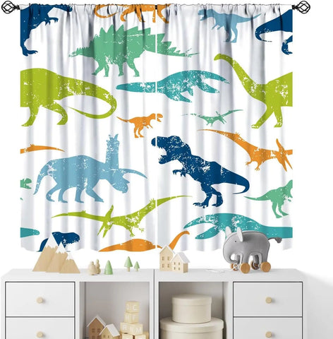 Kids Sea Animal Curtains Boys Girls Bedroom Nursery Decor Funny Turtle Whale Ocean Colorful Art Printed Blackout Window Drapes