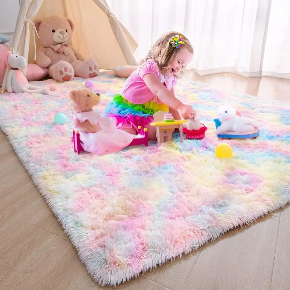 Gray Carpet for Living Room Plush Rug Bed Room Floor Fluffy Mats Anti-slip Home Decor Rugs Soft Velvet Carpets Kids Room Blanket