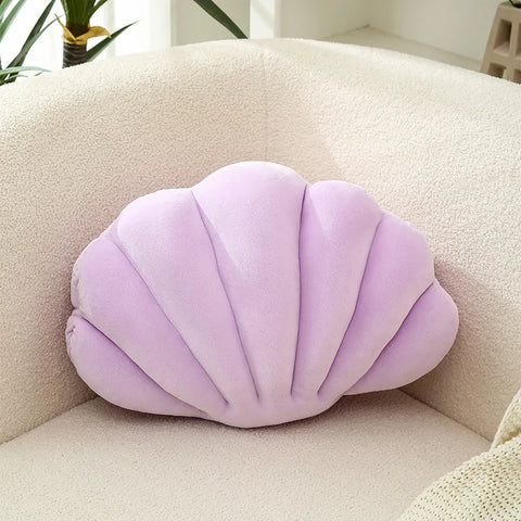Inyahome Cute 3D Seashell Decorative Pillow Ocean Series Cushion for Bedroom Living Kids Room Gifts Pillow Christmas Party Decor