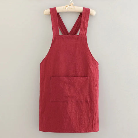 Cotton Cooking Apron Breathable Kitchen Housework Household New Style Fashion Catering Soft Protective Cover