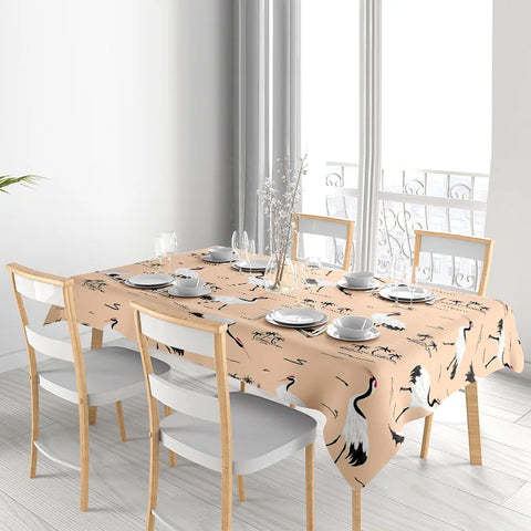 Modern Nordic Style Tablecloth Animal Print Kitchen Linen for Dining Room Decor Washable Home Textiles in Various Sizes (120cm x