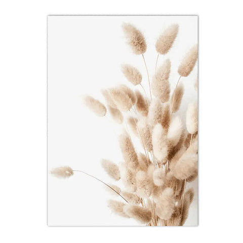Nordic Beige Dandelion Painting Poster Reed Canvas Art Print Flower Posters Bunny Tail Grass Wall Art Picture Living Room Decor