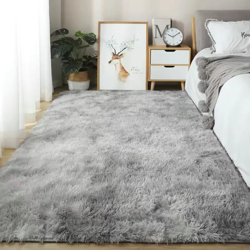Gray Carpet for Living Room Plush Rug Bed Room Floor Fluffy Mats Anti-slip Home Decor Rugs Soft Velvet Carpets Kids Room Blanket