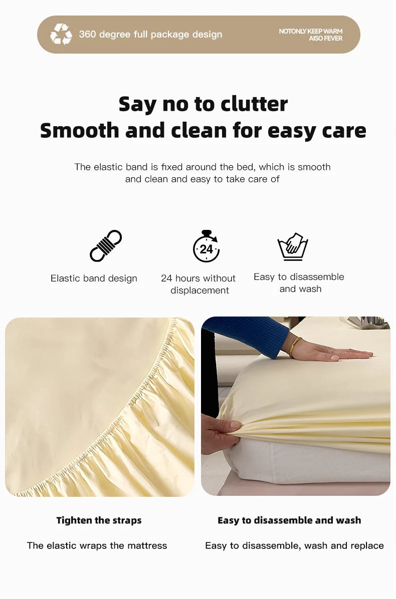 Single piece cotton bed sheet, single double bed cushion cover dustproof and breathable, mattress cover suitable for all seasons