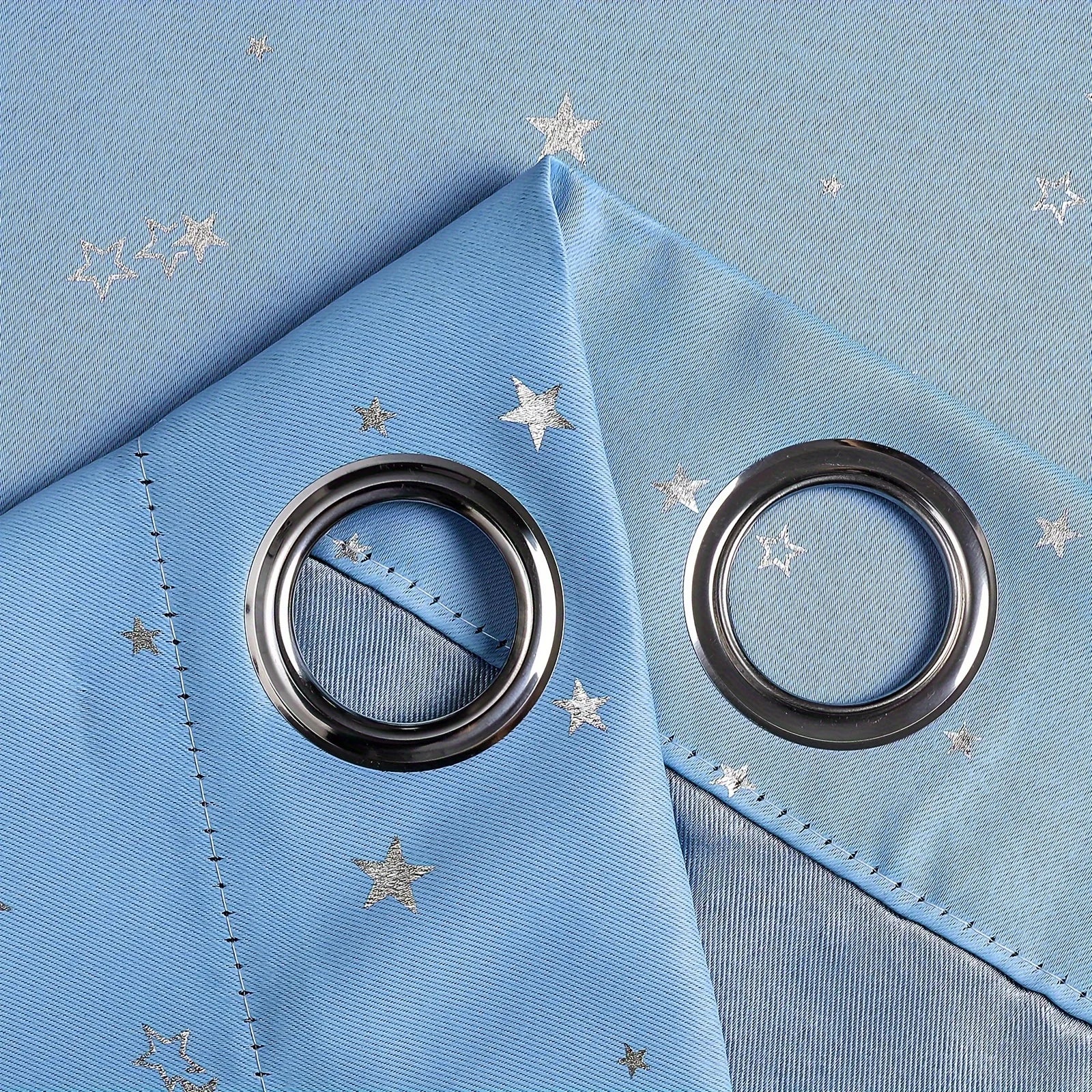 Kids Curtains Blackout With Stars Grommet Top For Bedroom Living Room Window Drapes