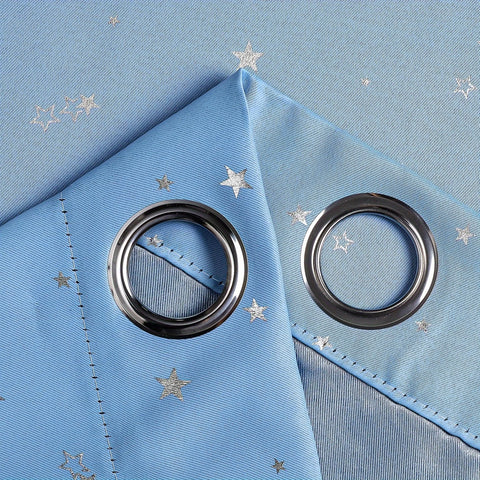 Kids Curtains Blackout With Stars Grommet Top For Bedroom Living Room Window Drapes