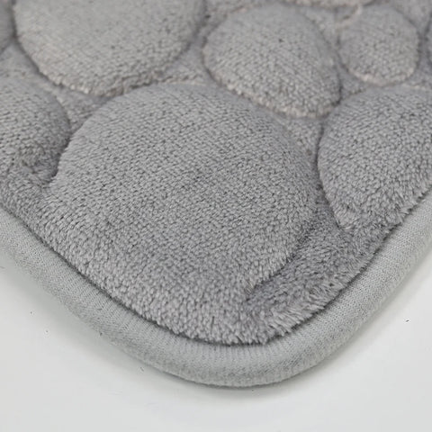 1 Set of Solid Color Simple Bathroom Water-absorbing and Non-slip Floor Mat Stone Pattern, Comfortable and Soft, Three-piece Set
