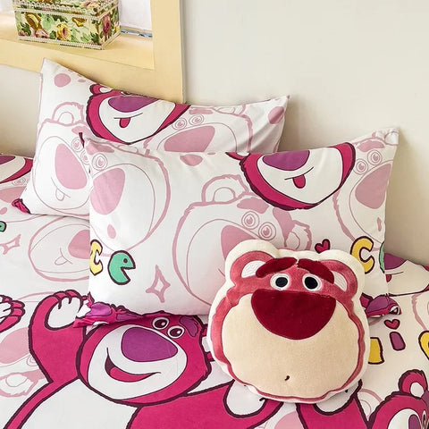 Disney Stitch Cartoon Mickey Pooh New Skin Friendly Printed Sheets Mattress Protectors Non-Slip Anime Sheets Children's Bedding