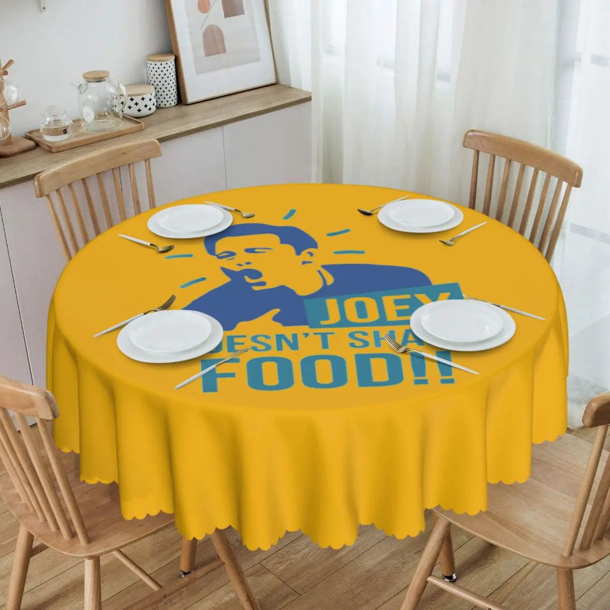 Customized I'll Be There For You Round Tablecloths 60 Inch Friends TV Show Table Covers for Kitchen Table Cloth