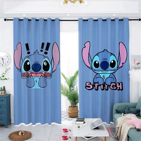 Stitch Cartoon Blackout Curtain New Digital Printed Shading Insulation Window Drapes Custom Boys Girls Kids Gifts
