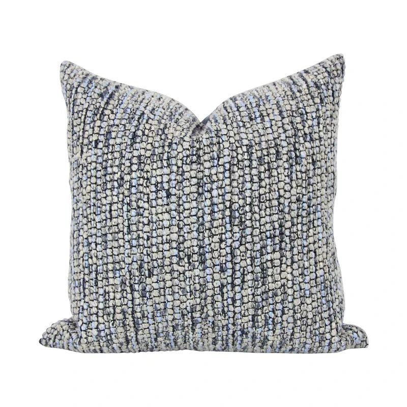 Modern Simple Blue Texture Circle Pillow Home Living Room Sofa Hotel Cuion Square ape PP Cotton Inner Core Polyester Oute...