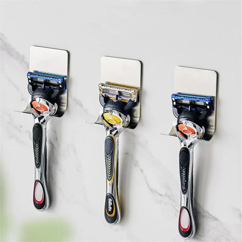 Bathroom Stainless Steel Razor Holder Storage Hook Wall  Men Shaving Shaver Shelf Punch Free Razor RackBathroom Accessories