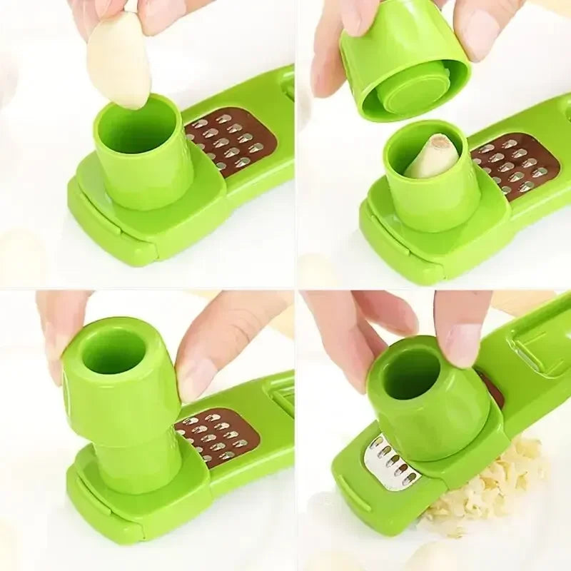 Garlic Press Mincer Stainless Steel Multifunction Crusher Cooking Ginger Squeezer Masher Handheld Ginger Mincer Kitchen Tools