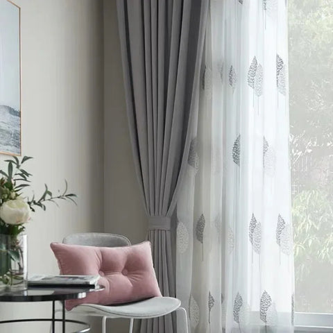 1PC Tree White Sheer Tulle Curtains for Living Room Balcony Bedroom Translucent Modern Embroidered Curtain Gauze Window Screen