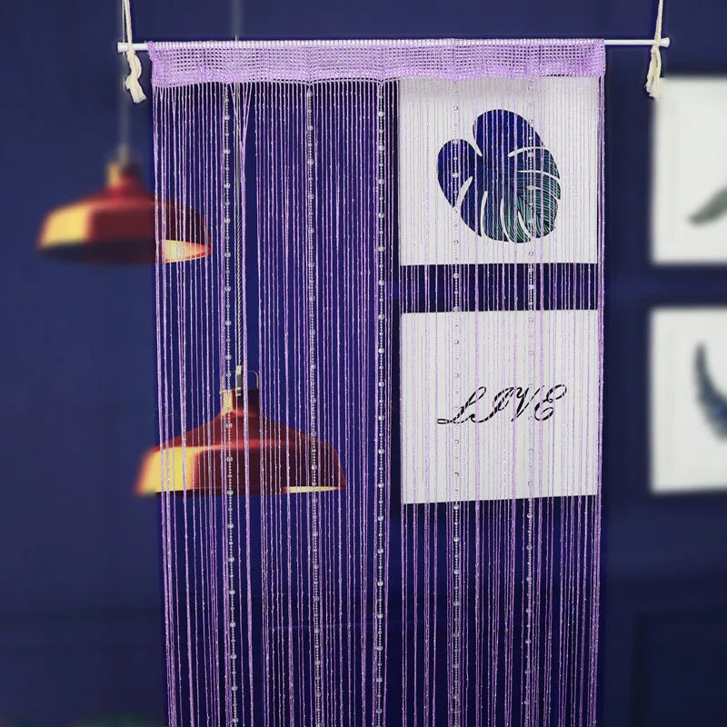 100CM X 200CM Crystal Beaded String Curtains Screen String Divider Blind for Salon Living Room Door Wall Window Tassel Curtain