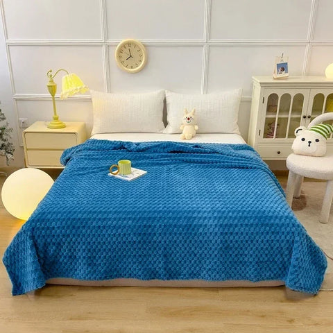 Winter Plaid Blankets for Beds Luxury Warm Sofa Blnket Fluffy Blankets Queen King Size Bedding Imitation Fur Bed Sofa Cover