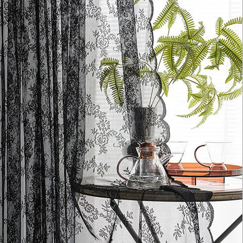 White Lace Curtains Room Decorations Blind Tulle Curtains for Bedroom Livingroom Curtain French Wedding Party Decorative Curtain