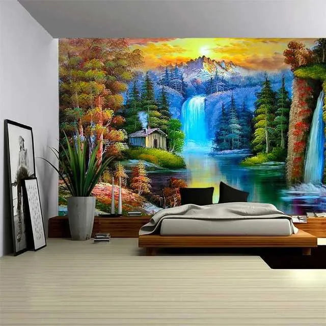 Tapestry Wall Hanging Beautiful Beach Landscape   Decor Art Bedroom Window   Background