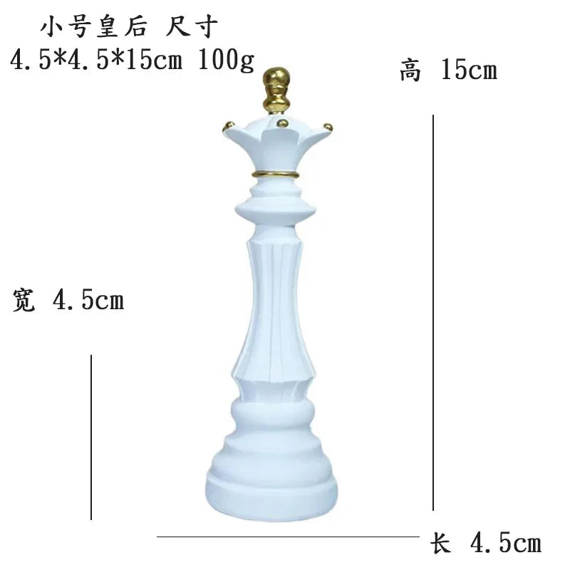 Resin Retro International Chess Figurine for Interior King Knight Sculpture Home Desktop Decor Living Room Decoration