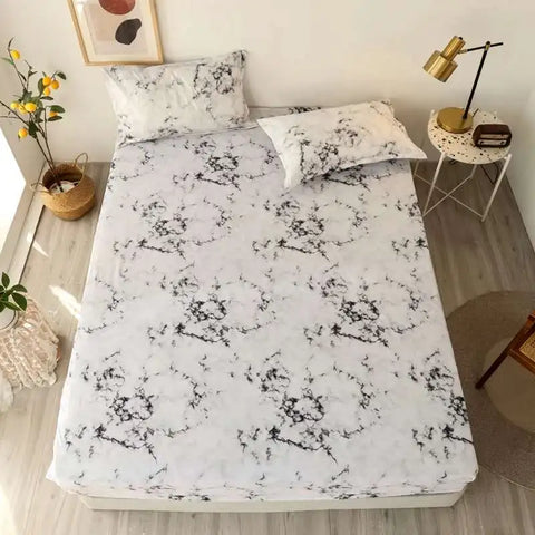Solstice Kids Dinosaur Bed Sheet Set - Cartoon Printed Draps De Lit With Pillowcase, Elastic Fitted (Single/Twin, 100% Cotton)