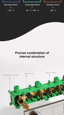 Luxury Brass Ceiling Mount Thermostatic LED digital display Shower Set System Bluetooth Music Rain Shower Head Bathroom Faucet