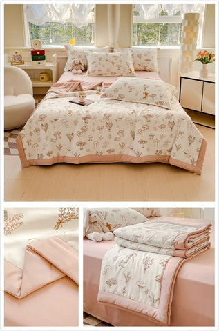Printed Thin Duvet Skin-friendly Comforter 100x150cm for Kids Quilt Soft Bedspread Summer Blanket edredones (No Pillowcase)