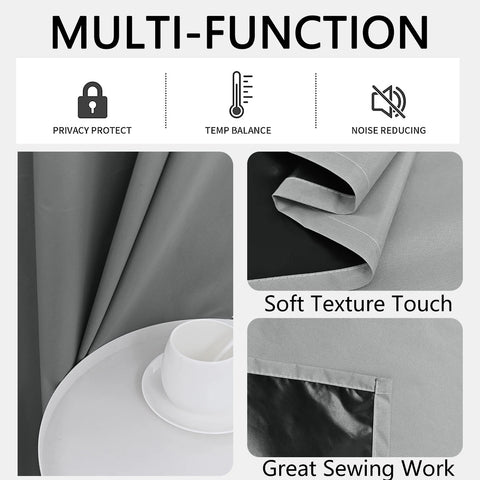 2pcs Modern 100% Blackout Curtain with Coated Lining, Solid Window Curains for Bedroom, Living Room, Dining Room, Home Decor