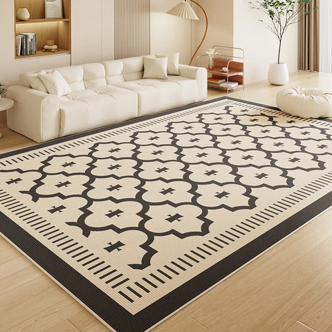 VIKAMA Light Luxury Premium Loop Pile Carpet Living Room Full-Length Large Area Floor Mat Bedroom Bedside Rugs Home Decoration