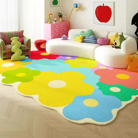 Living Room Carpet Bedroom Bedside Colorful Cloud Shaped Irregular Floor Mat Cloakroom Leisure Area Coffee Table Rug 러그 Tapis