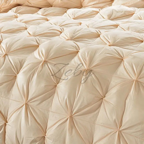 High Grade 100% White Goose Down Quilt Winter Warm Feather Duvet Queen King Cozy Lightweight 3D Bread Comforter Pinch Pleated