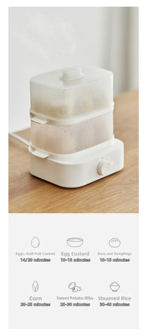 6 Egg Cooker Electric Fast Boiling Egg Maker Energy Saving Office Lunch Egg Steamer BPA-Free Plastic Compact For Kitchen/Dorm